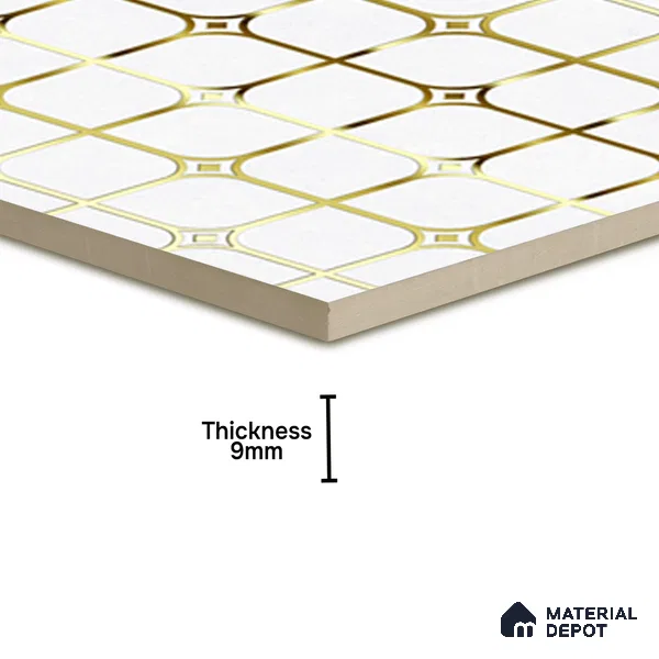Highlighter Tiles  Tile TL 07253 Plana 8018 GLM (Gold) 1 ft x 1 ft Ceramic Matte Finish - 9 mm  | 2 mm Spacer is Mandatory (Sample)